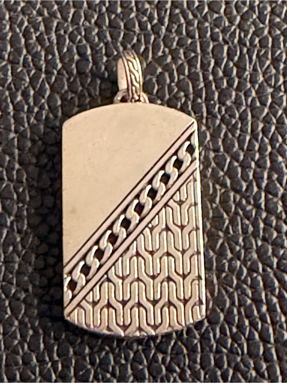 John Hardy sterling silver dog tag pendant